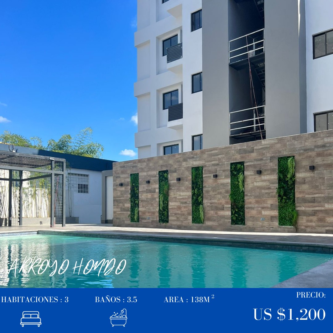apartamentos - Casi nuevo y moderno apartamento en Arroyo Hondo