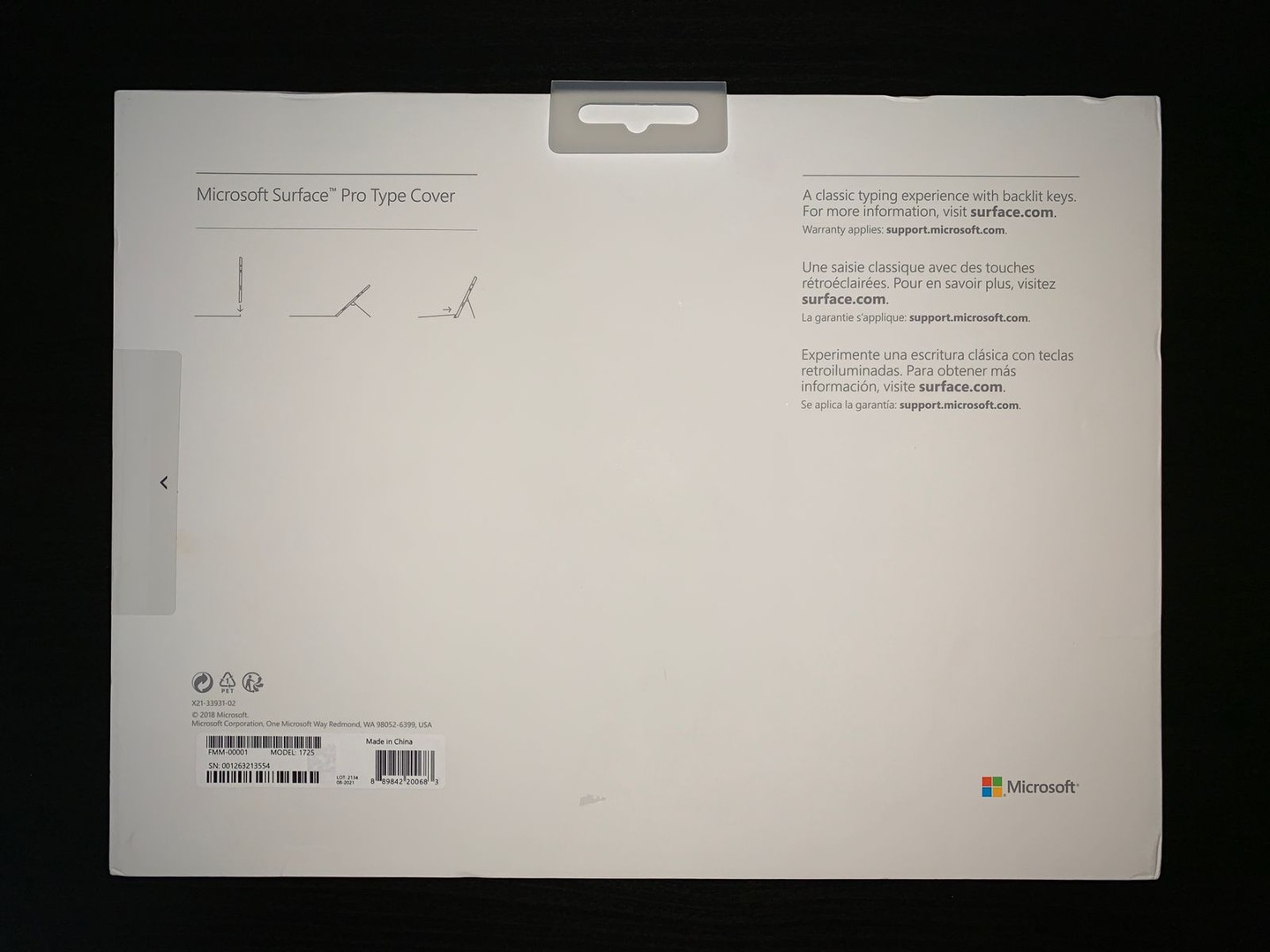 computadoras y laptops - SELLADO Microsoft Type Cover para Surface Pro - Negro 1