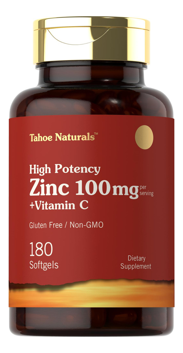 Salud y Equipamiento Médico - Suplemento De Zinc 100mg Con Vitamina C 180 capsulas Carlyle 0