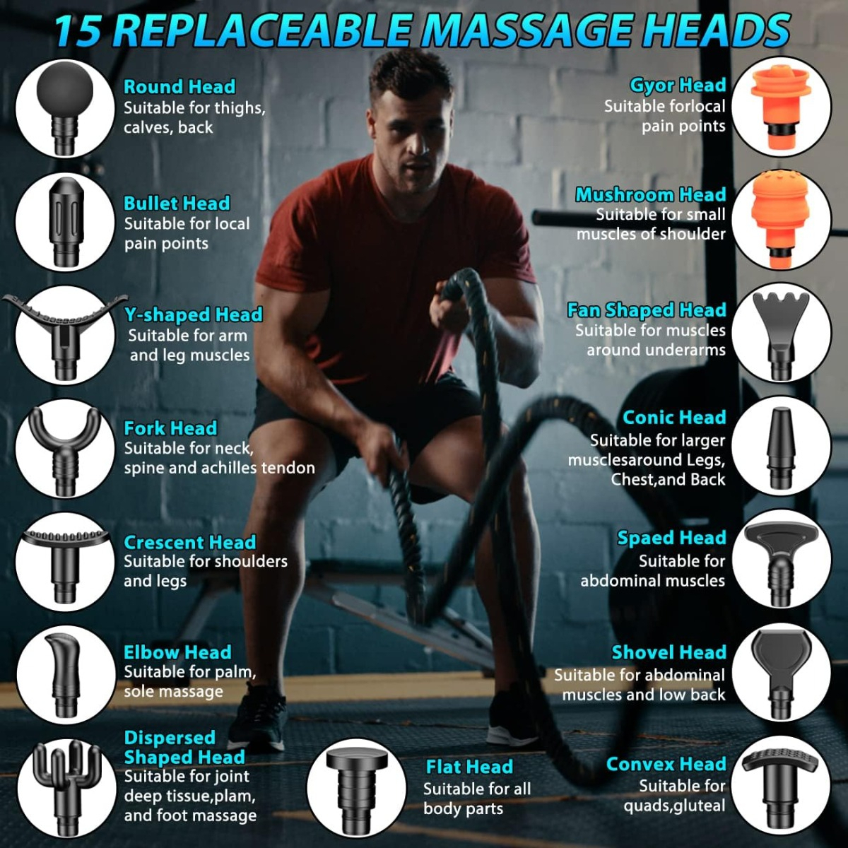 Salud y Equipamiento Médico - Masajeador Muscular Inalámbrico Pistola Corporal 6