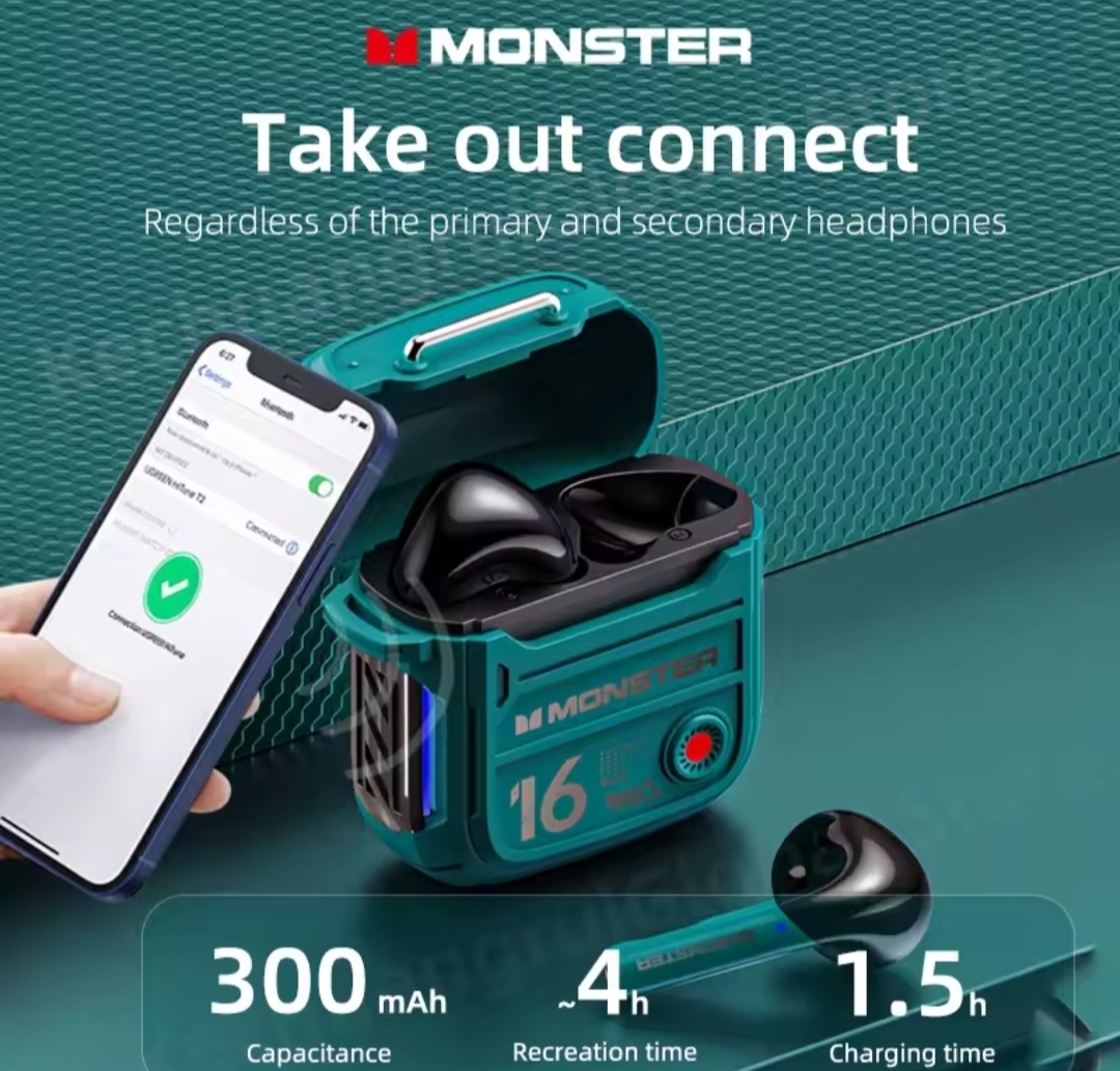 accesorios para electronica - Auricular Gamer Monster XKT16 bluetooth 5.3 EN OFERTA  5