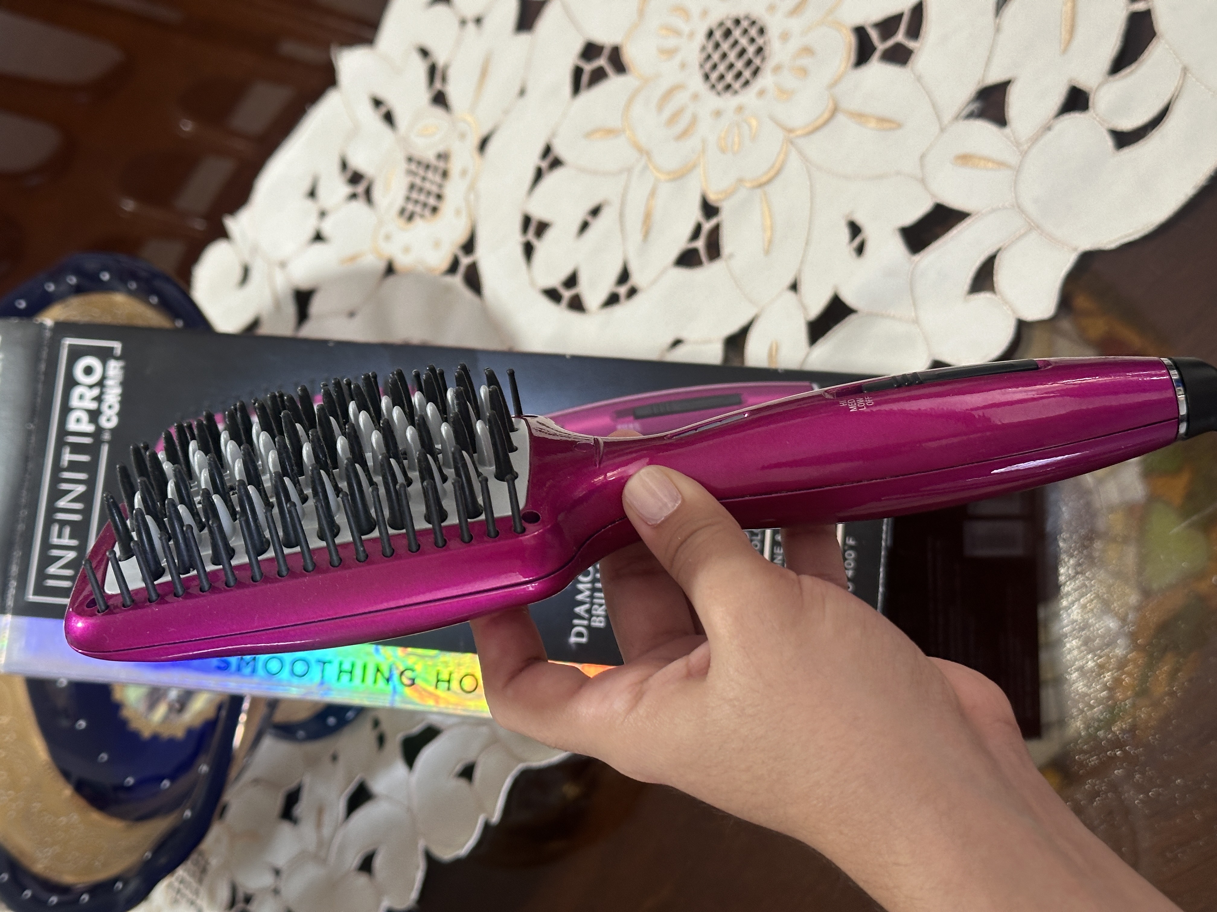 salud y belleza - Cepillo Alisador InfinitiPRO by Conair – Diamond Brilliance Hot Brush 6