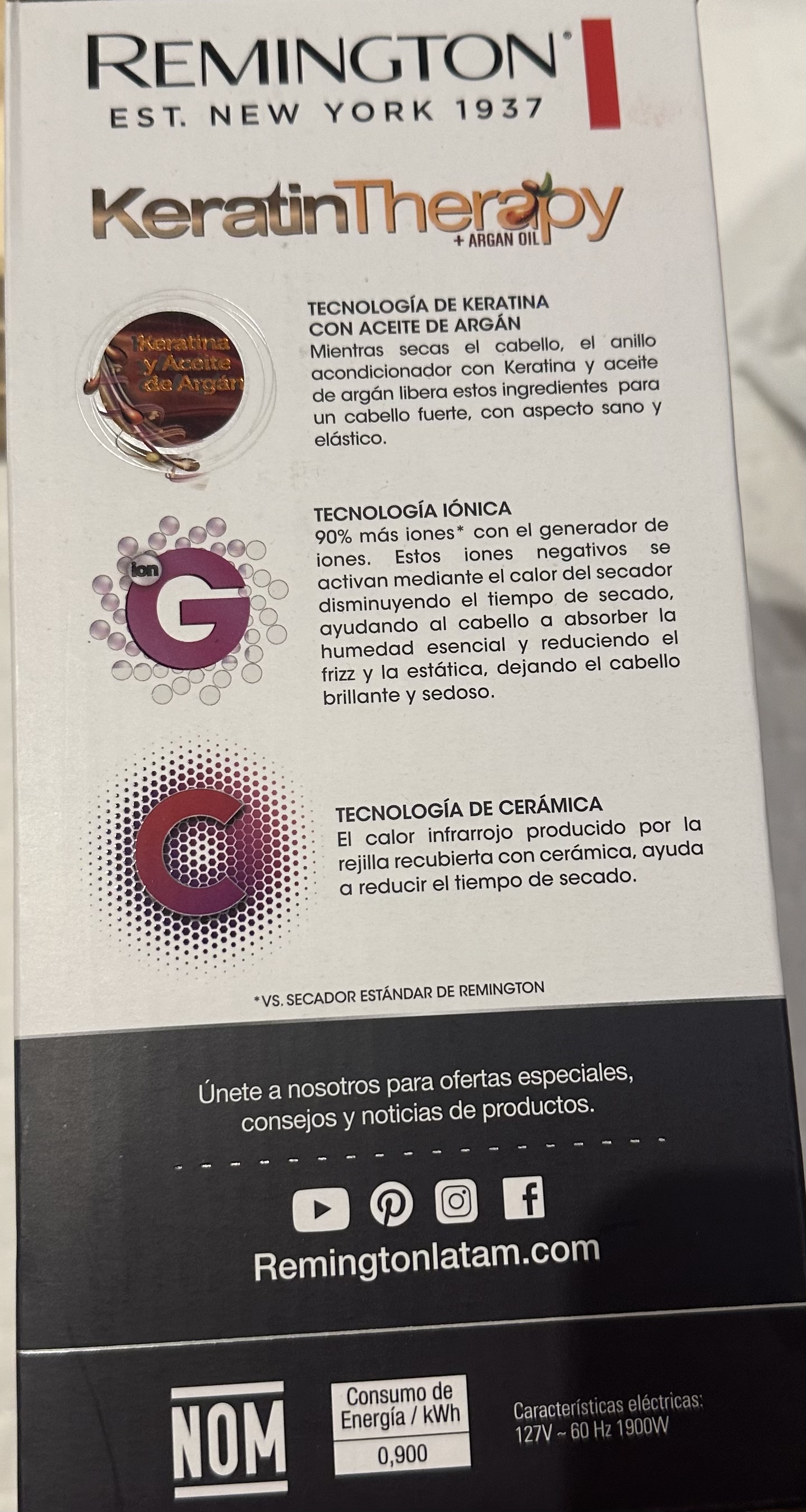 salud y belleza - Blower nuevo Remington Keratin Therapy 3