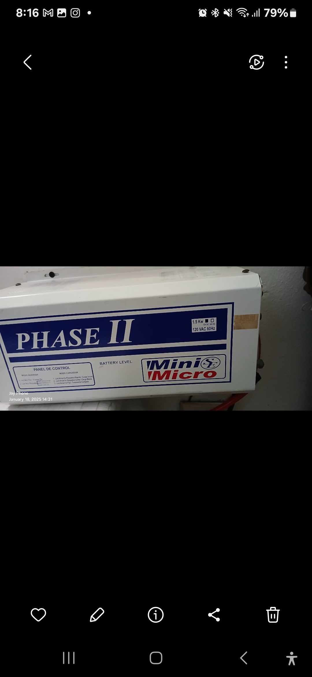 plantas e inversores - Inversor Phase II 1.5 2 baterías con todo cables y base  2