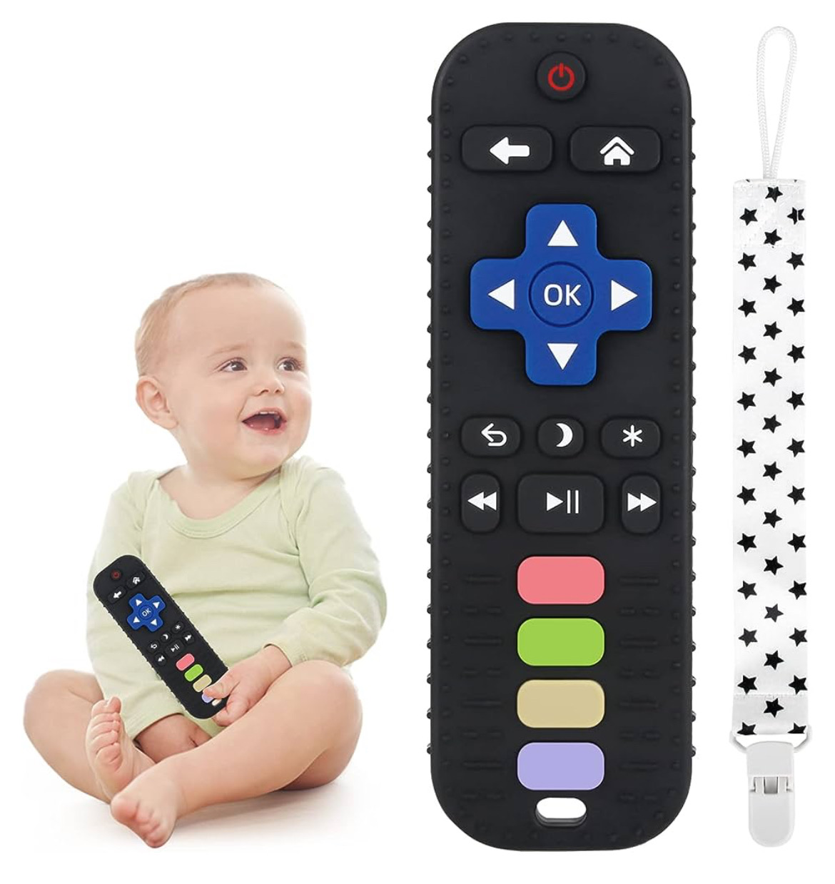 juguetes - Juguete para bebés de 3 a 24 meses, masticable, alivio de la dentición