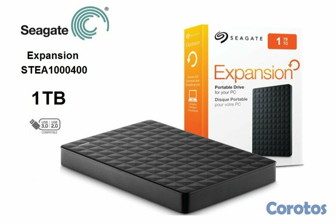 computadoras y laptops - DISCO DURO 1TB EXTERNO SEAGATE USB3.0 2.5" NEGRO, EXPANSION.