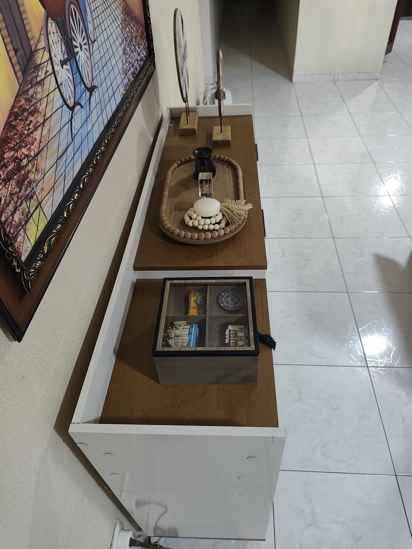 muebles y colchones - Bufetera Credenza Vinera Blanco/Marron 3