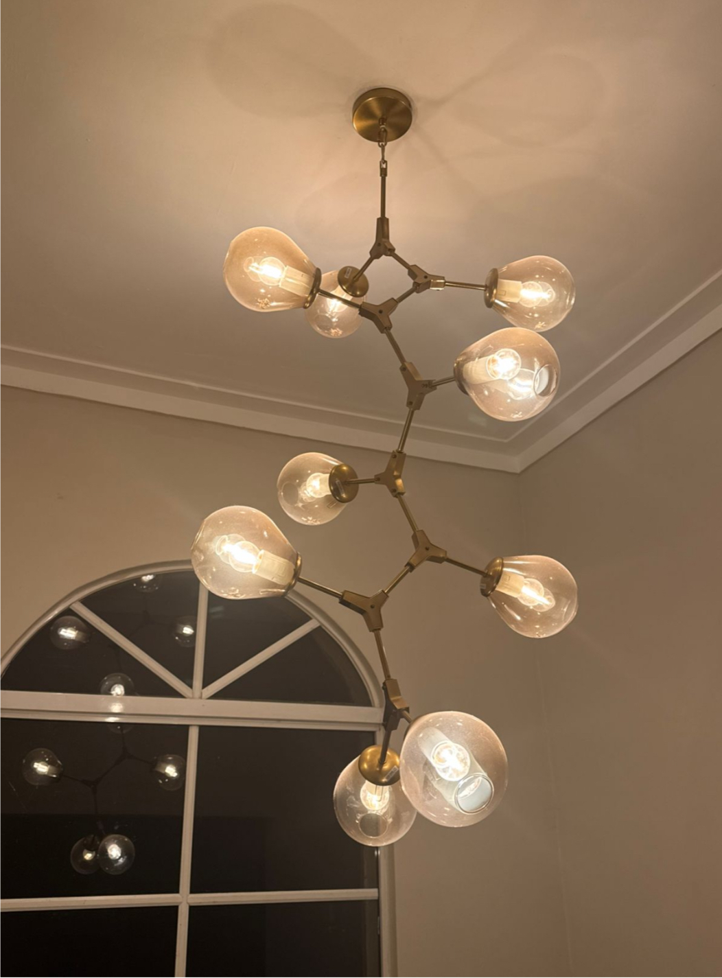 decoración y accesorios - Lámpara de globos tulipanes ámbar y dorado 0