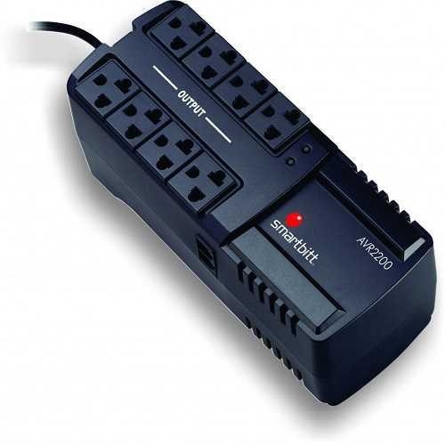 computadoras y laptops - REGULADO DE VOLTAJESMARTBITT 2200VA/1100W,CON 8 SALIDAS ALTA CALIDAD   1