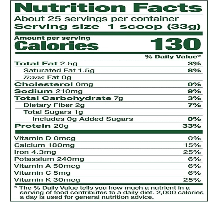 Salud y Equipamiento Médico - Proteina Y Verduras 20g Vegana 1