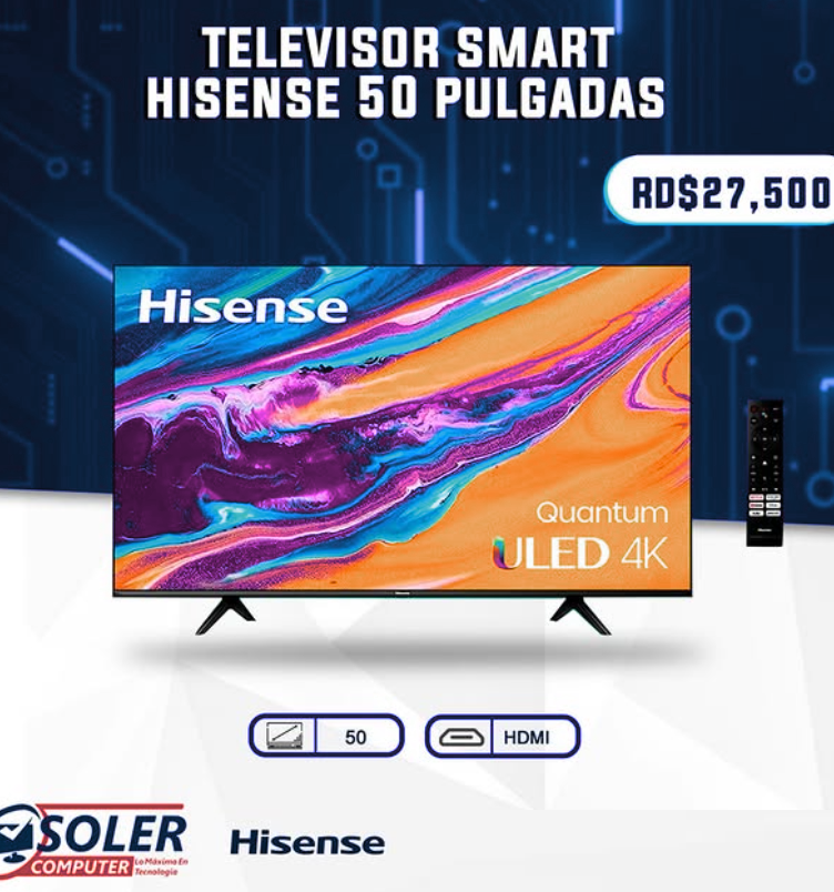 tv - Televisor Smart hisense  de 50 mpulgadas  Hdmi