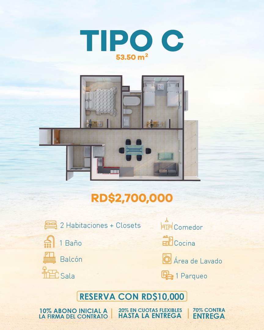 apartamentos - Boca chica separa con 10 mil pesos  9