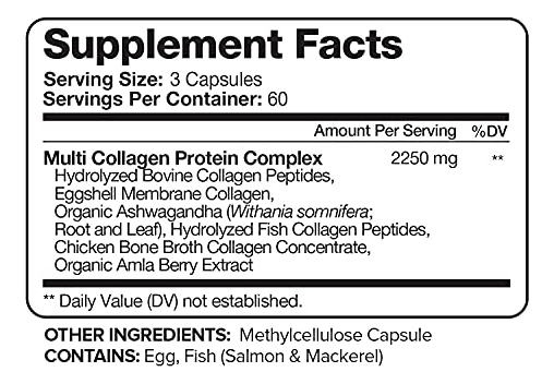 Salud y Equipamiento Médico - Multicolageno De 2250 Mg 180 Cap De Colageno Nutrivein 2