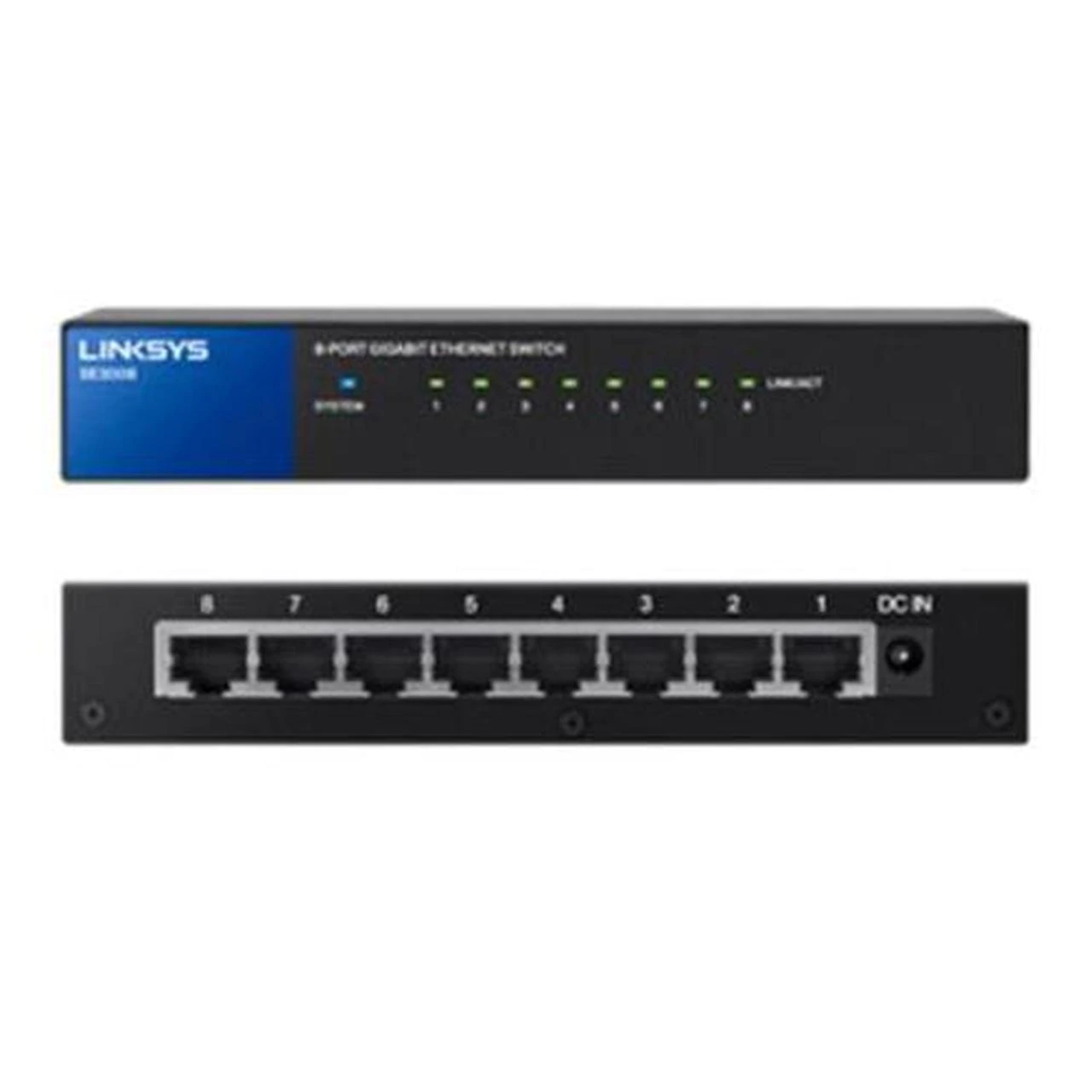 computadoras y laptops - SWITCH 8 PUERTOS LINKSYS SE3008, NO ADMINISTRABLE/DESKTOP, 8 PUERTOS GIGABIT  1