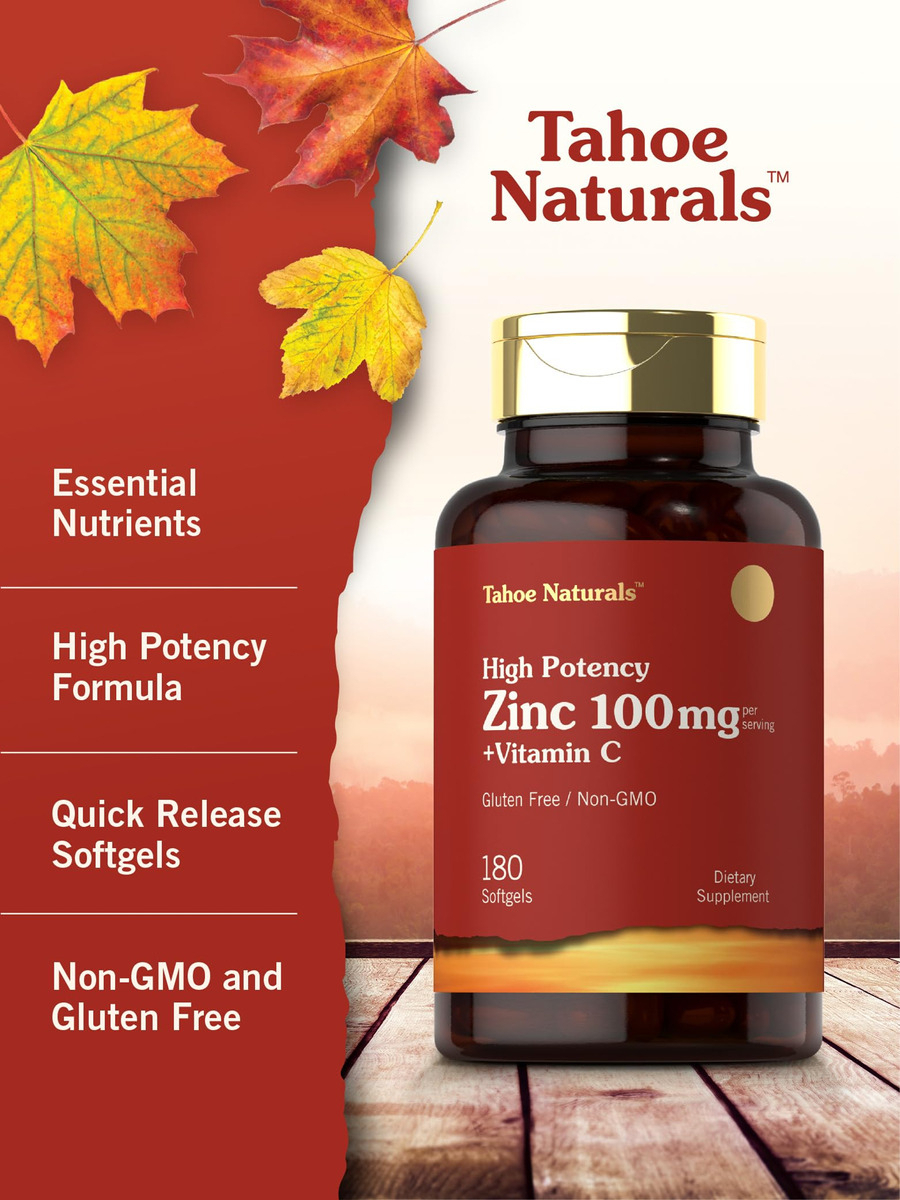 Salud y Equipamiento Médico - Suplemento De Zinc 100mg Con Vitamina C 180 capsulas Carlyle 3