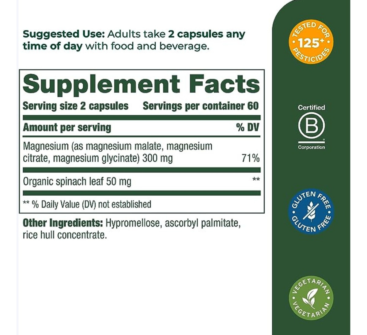 Salud y Equipamiento Médico - Magnesio 300 Mg - Megafood 1