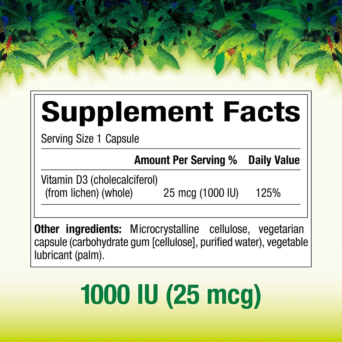 Salud y Equipamiento Médico - Vitamina D3 25mcg Natural Factor 1