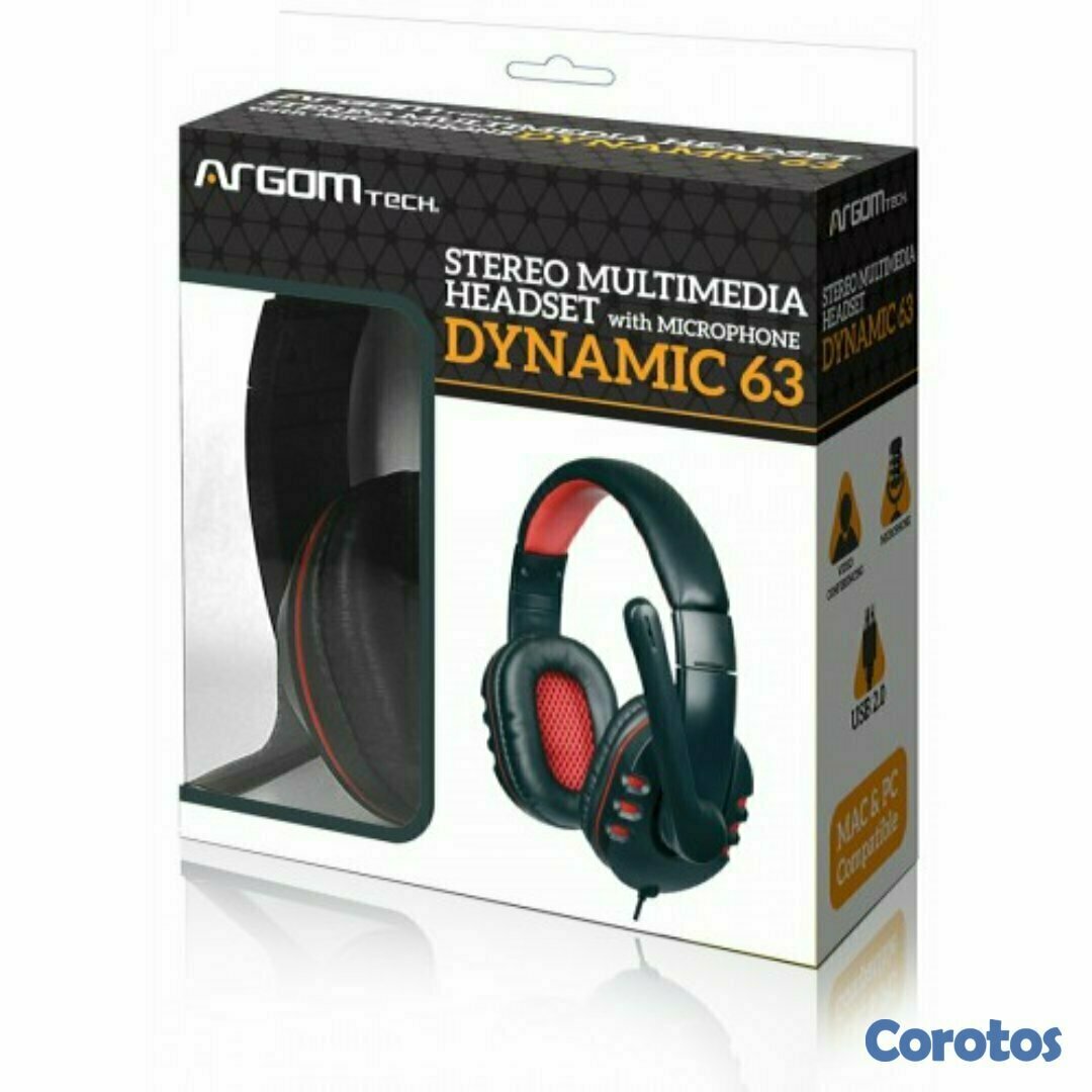 computadoras y laptops - AUDIFONO CON MICROFONO ARGOM DYNAMIC 63, ESTÉREO, USB  2