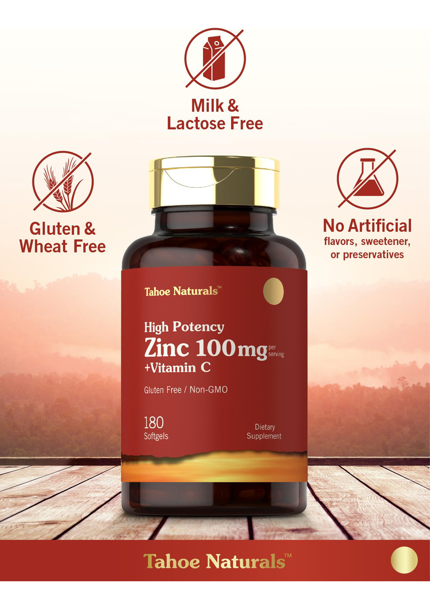 Salud y Equipamiento Médico - Suplemento De Zinc 100mg Con Vitamina C 180 capsulas Carlyle 4