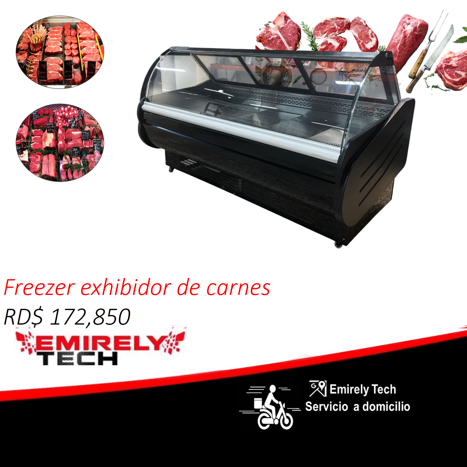 equipos profesionales - Freezer exhibidor vitrina para carnes embutidos 0