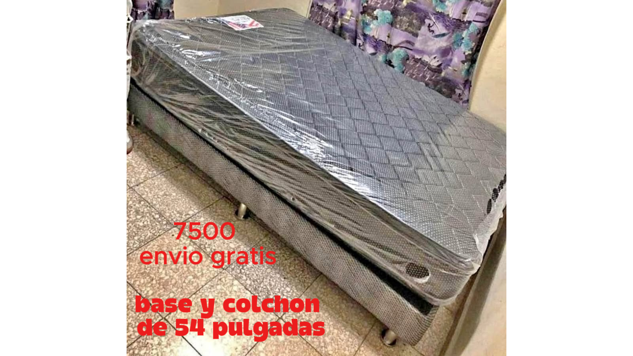 muebles y colchones - base mas colchon de54 pulgadas