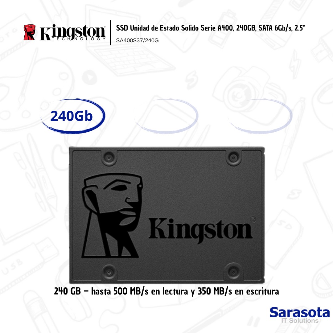 accesorios para electronica - Kingston SSD de 240Gb Serie A400 1