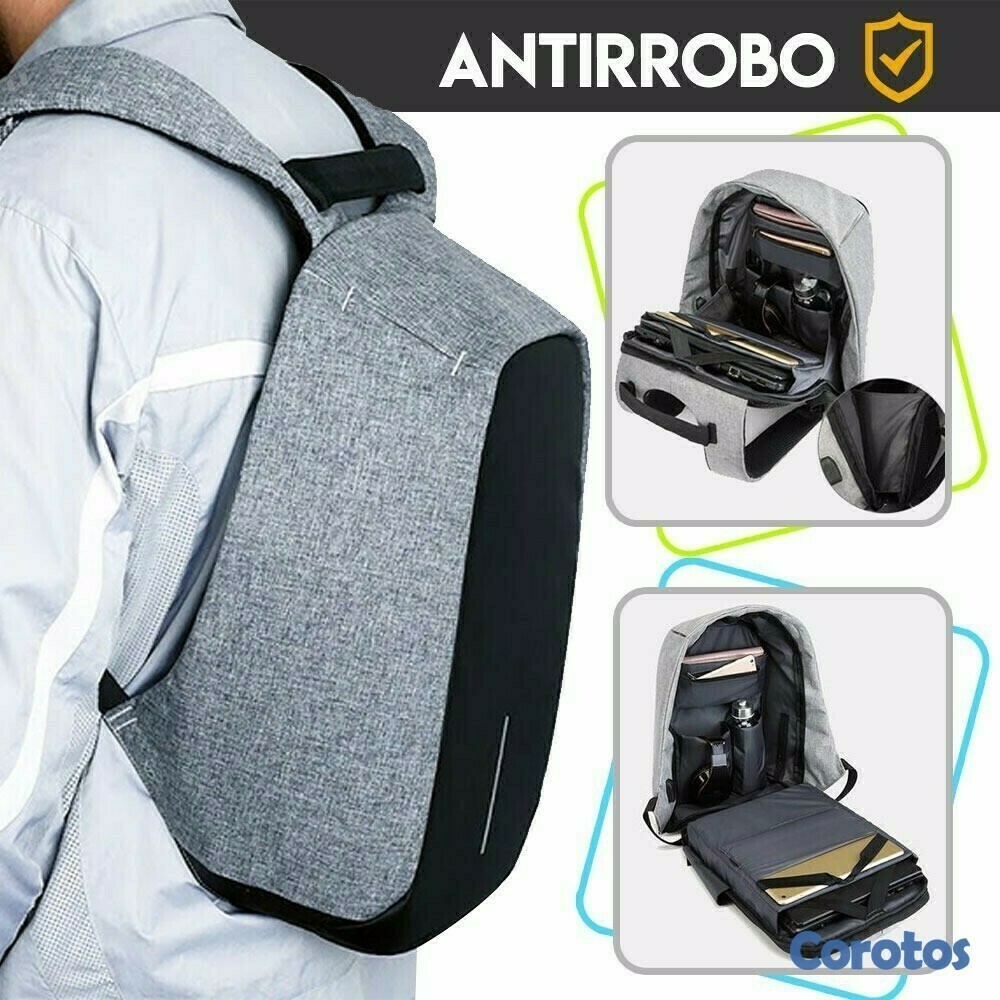 carteras y maletas - Mochila antirrobo impermeable con puerto de carga USB 2