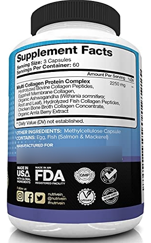 Salud y Equipamiento Médico - Multicolageno De 2250 Mg 180 Cap De Colageno Nutrivein 4