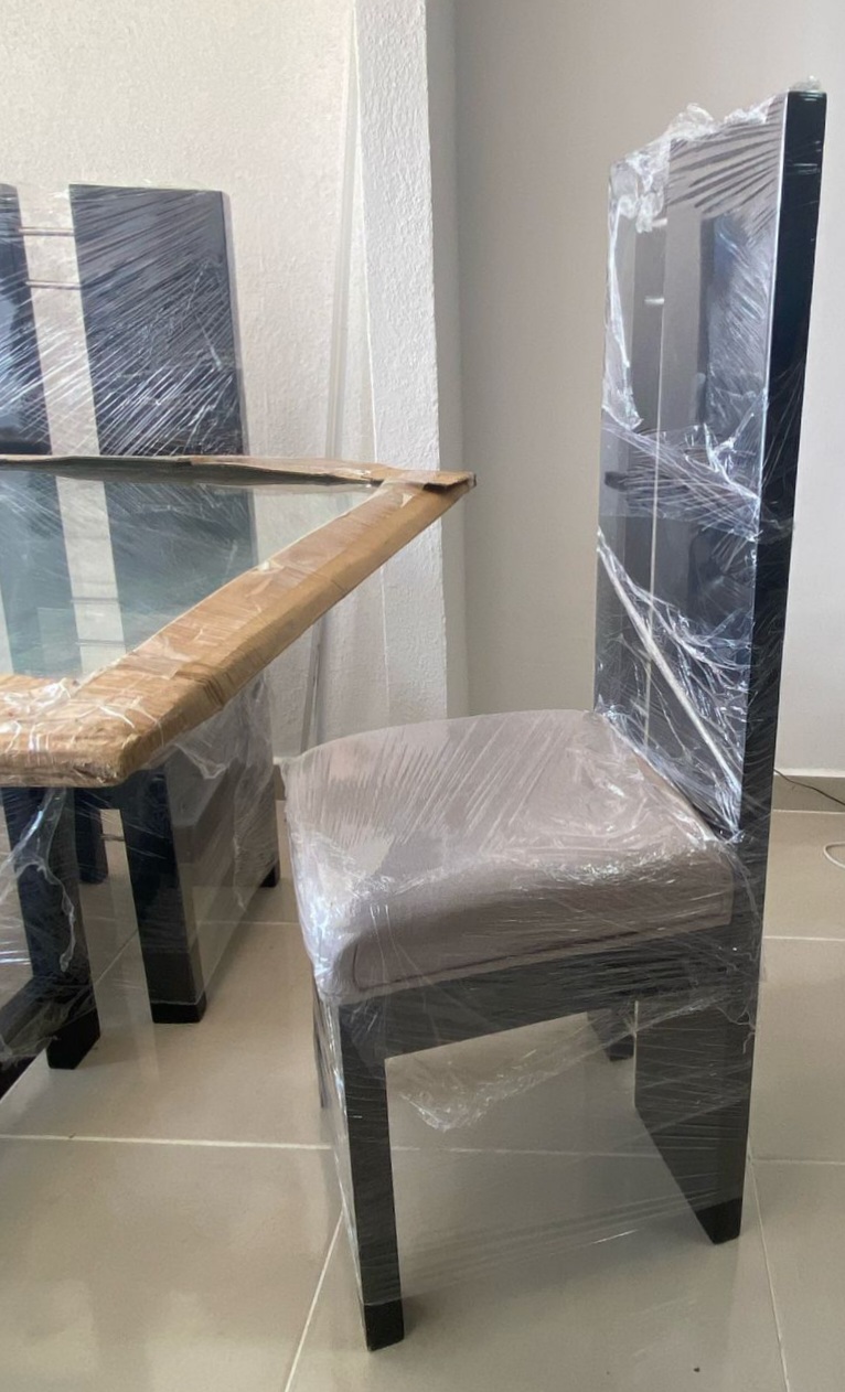 muebles y colchones - Comedor de 6 sillas y tope de cristal 5