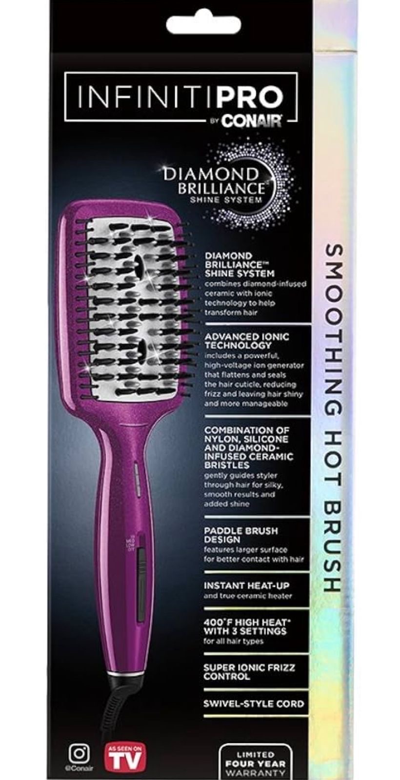 salud y belleza - Cepillo Alisador InfinitiPRO by Conair – Diamond Brilliance Hot Brush 8