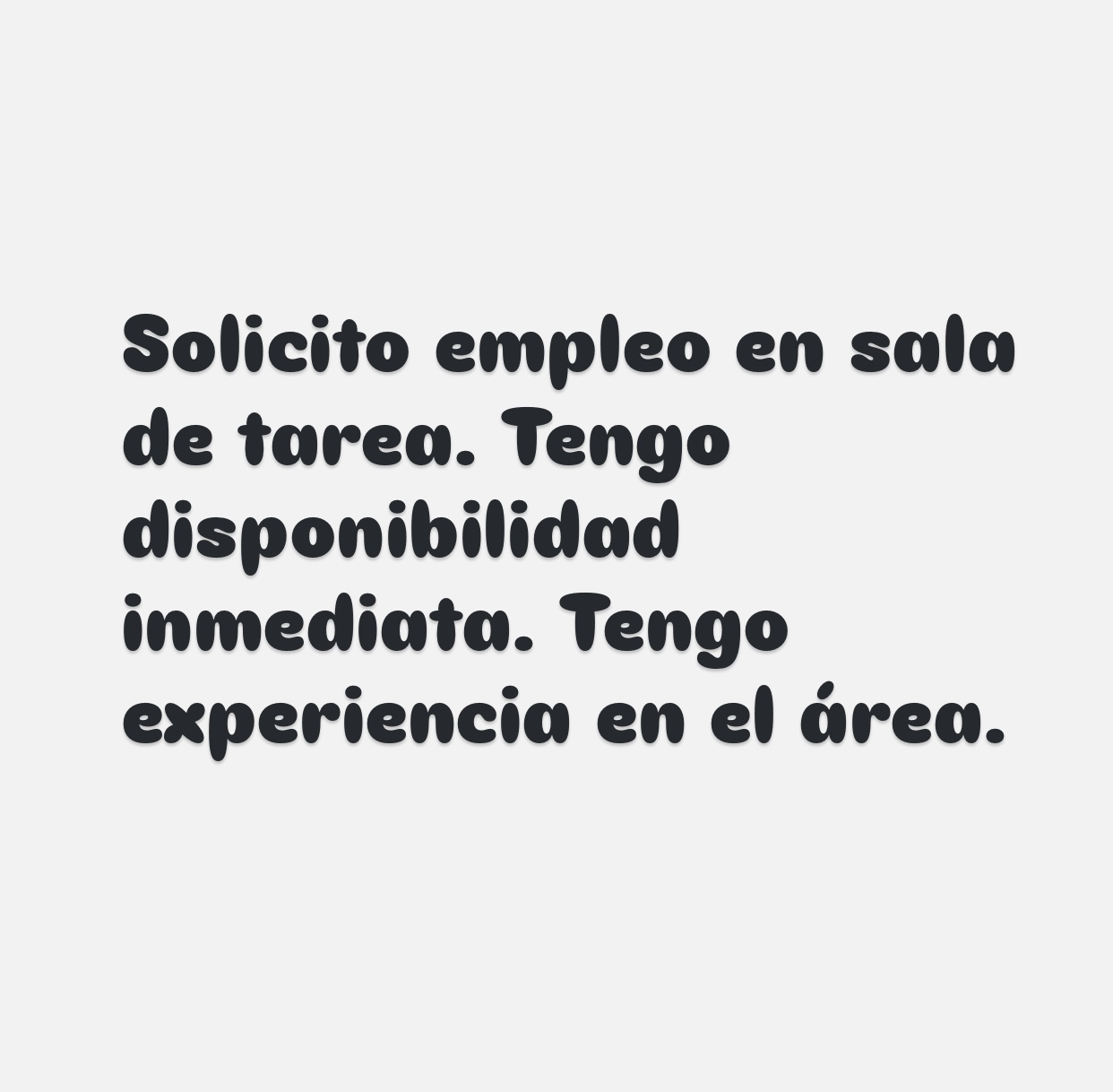 candidatos - Busco empleo en sala de tarea 