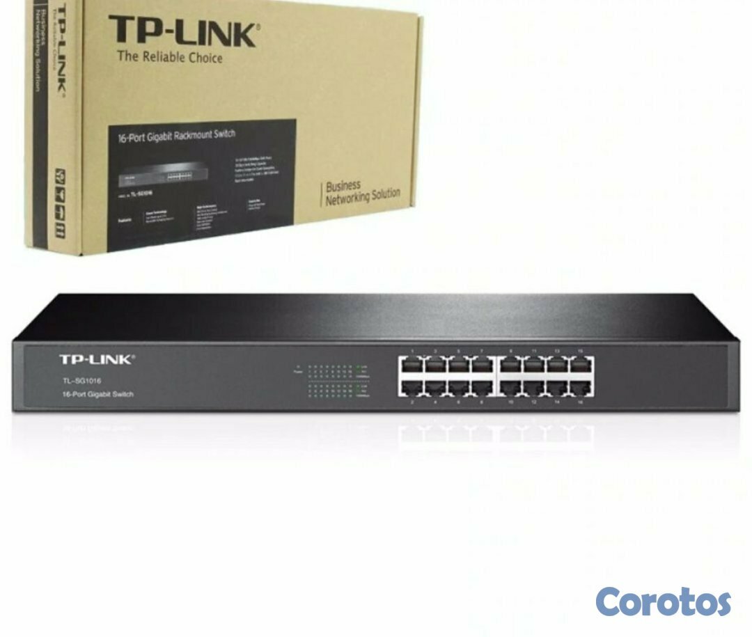 computadoras y laptops - SWITCH 16 PUERTOS TP-LINK TL-SG1016, NO ADMINISTRABLE/RACK, 16 PUERTOS GIGABIT 
