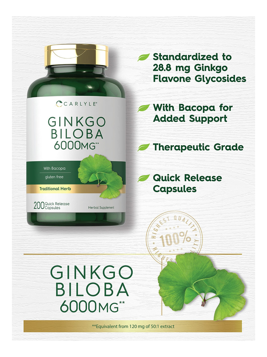 Salud y Equipamiento Médico - Ginkgo Biloba Pildoras | 6000 Mg 3