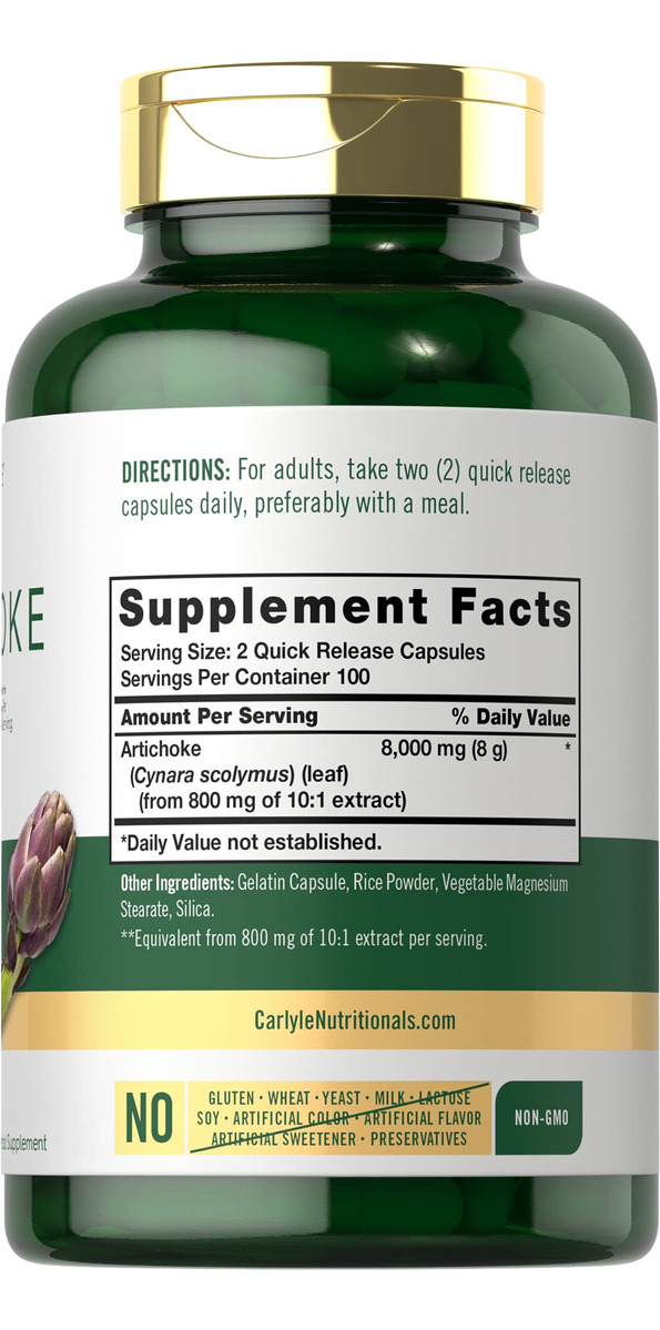 Salud y Equipamiento Médico - Extracto De Alcachofa 8000 Mg 200 Cap Carlyle 1