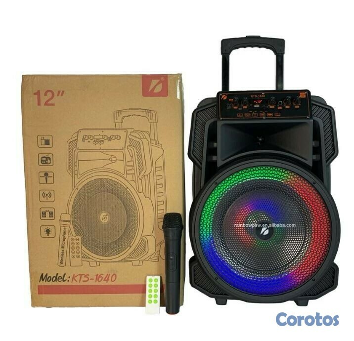 otros electronicos - Bocina de 12 pulgada KTS-1640 RGB, incluye micrófono inalambrico 2