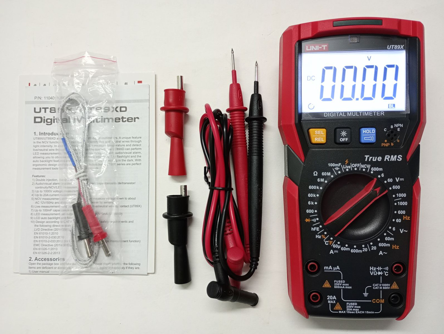 equipos profesionales - Multimetro Uni-T UT89X True RMS AC DC Ohmmeter Temperature NCV 2