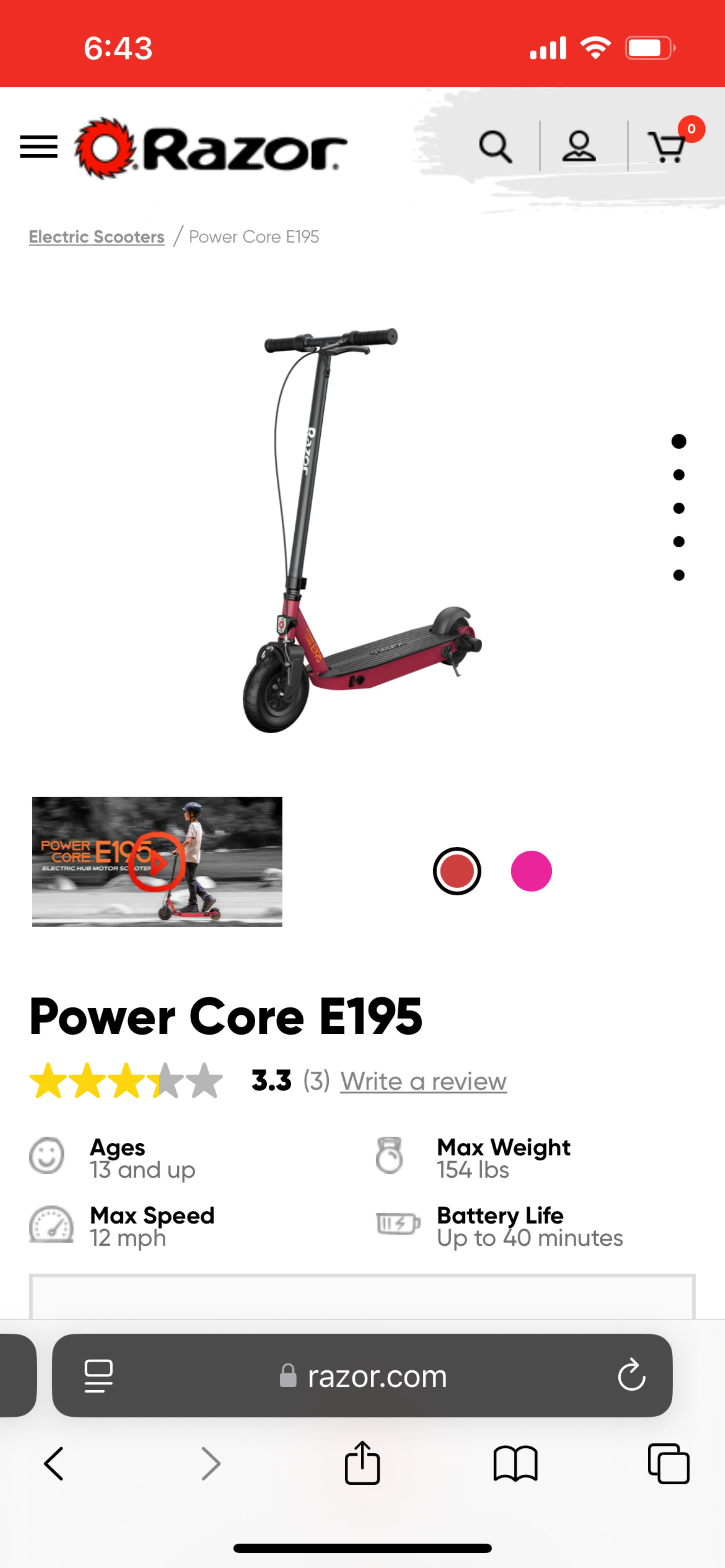 bicicletas y accesorios - Patineta electrica razor E195 ñiños eda 13+ NUEVA 0