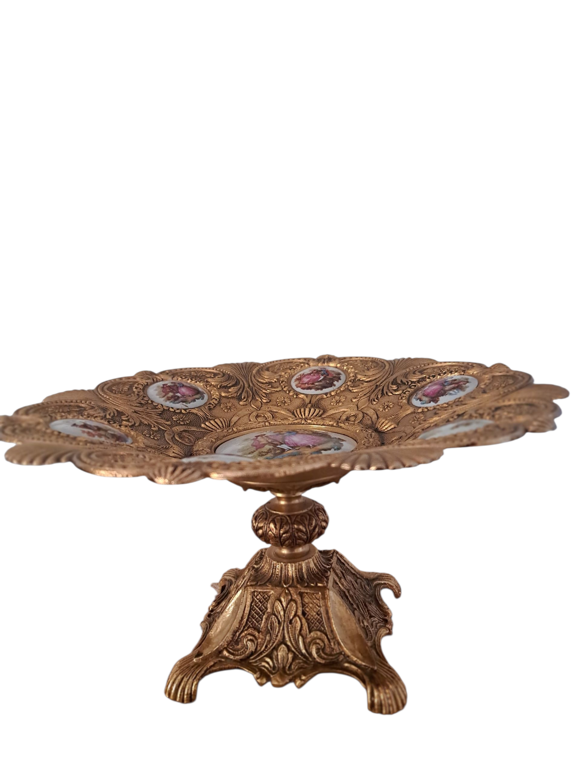 arte y antigüedades - CENTRO DE MESA ANTIGUO BRONCE Y PORCELANA LIMOGES 1