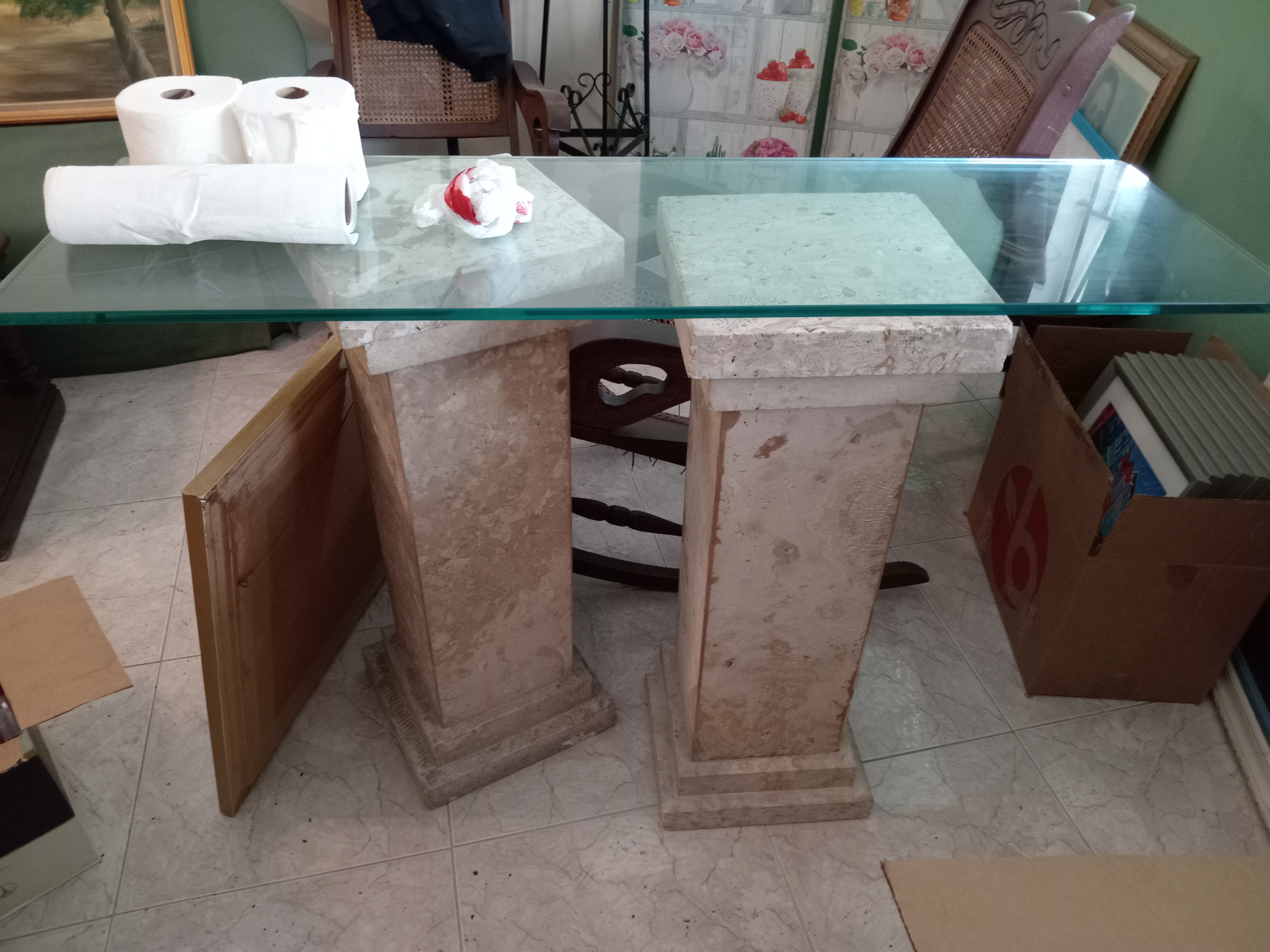 muebles y colchones - Mesa de piedra para entrada 0