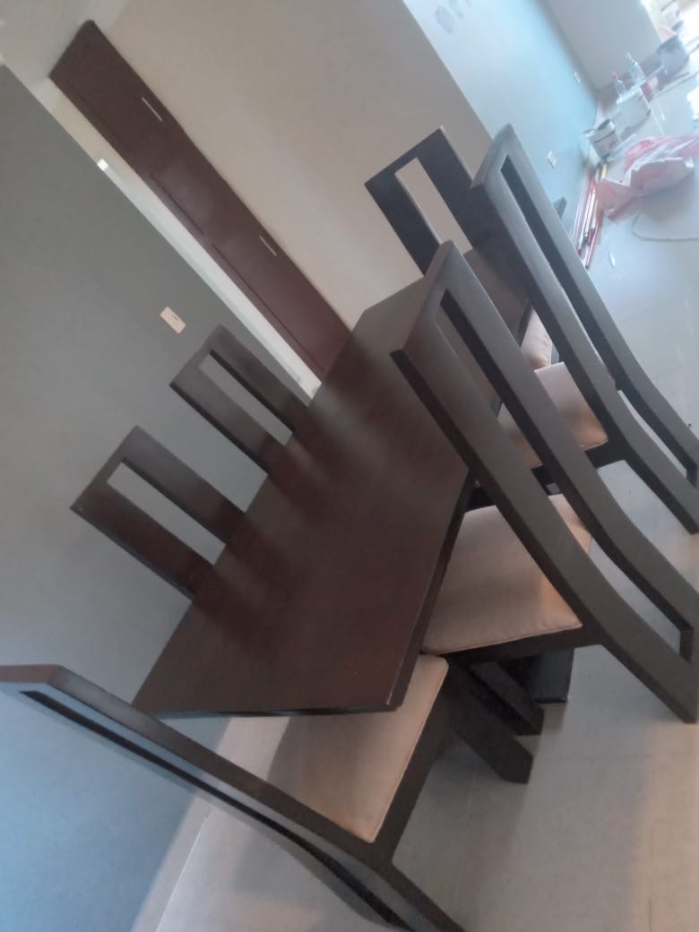 muebles y colchones - comedor 6 sillas, CAOBA, recien tapicado 6