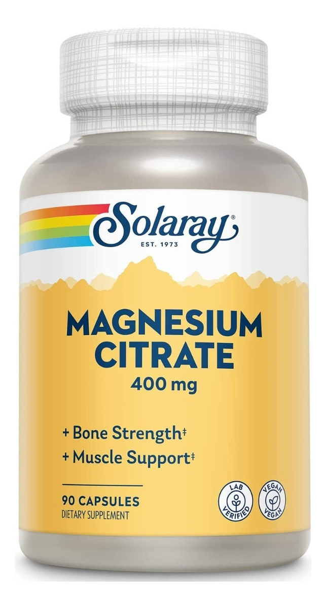 Salud y Equipamiento Médico - Citrato Magnesio 90caps Solaray - - Unidad A $2221 0