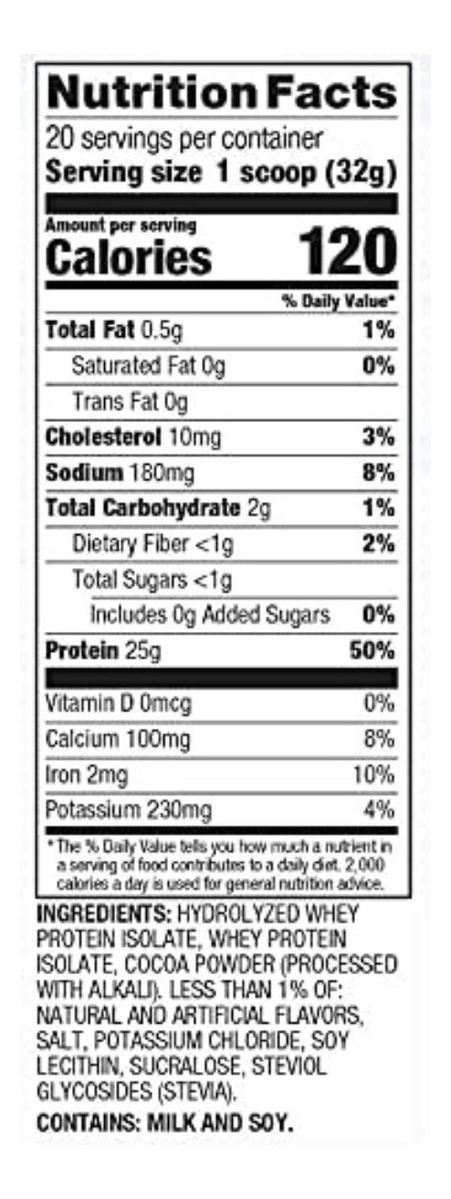 Salud y Equipamiento Médico - Proteina Iso100 640g Cacao 1