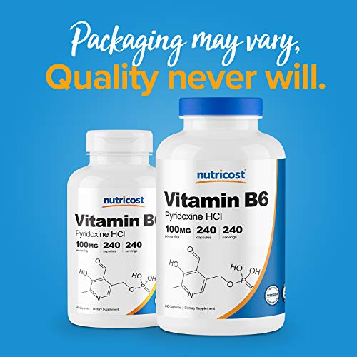 Salud y Equipamiento Médico - Vitamina B6 (piridoxina Hcl) 100 Mg, -nutricost  240 Capsula 2