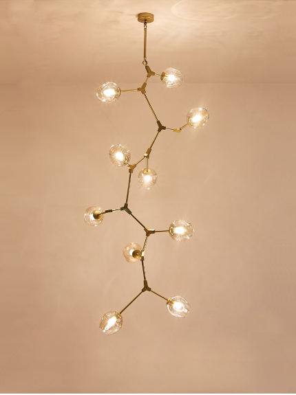 decoración y accesorios - Lámpara de globos tulipanes ámbar y dorado 1