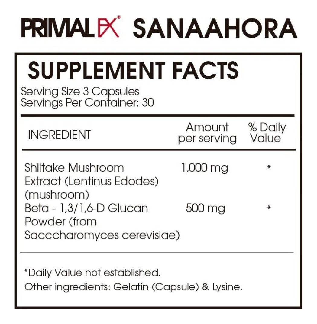 Salud y Equipamiento Médico - Shiitake 90cap 1500 Mg Primalfx 1