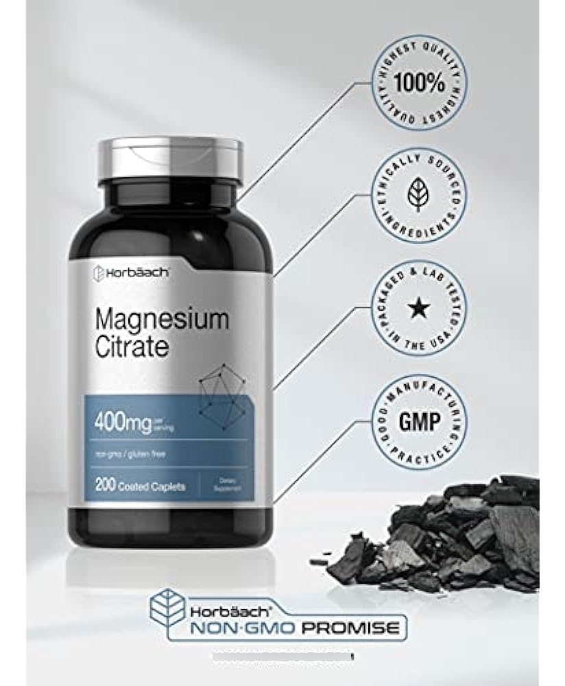 Salud y Equipamiento Médico - Citrato De Magnesio | 400 Mg | 200 Comprimidos Recubiertos | 3
