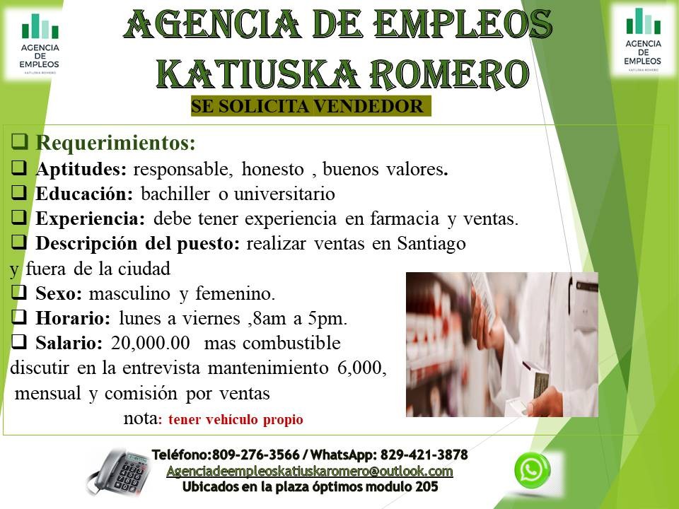 empleos disponibles - vendedores
