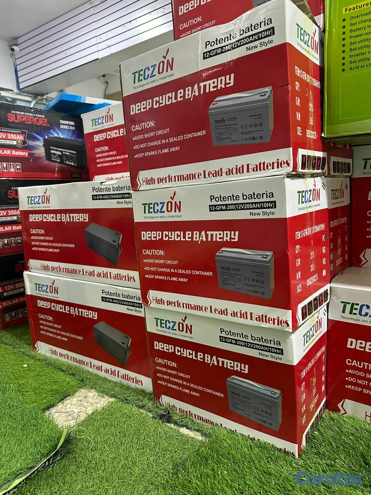 plantas e inversores - Baterías Teczon 12 volt/ 200 AH libres de mantenimiento..