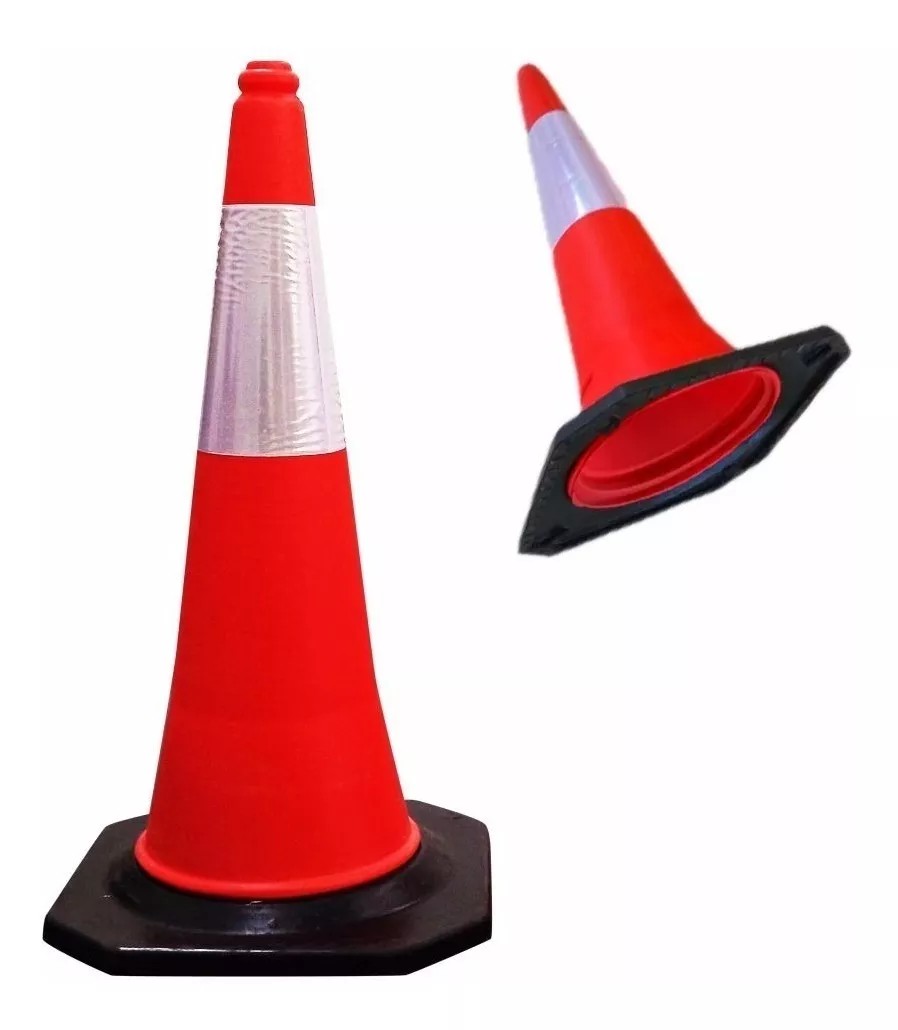 herramientas, jardines y exterior - Cono De Seguridad Piloto Reflectivo Base De Goma 75cm Vial 2