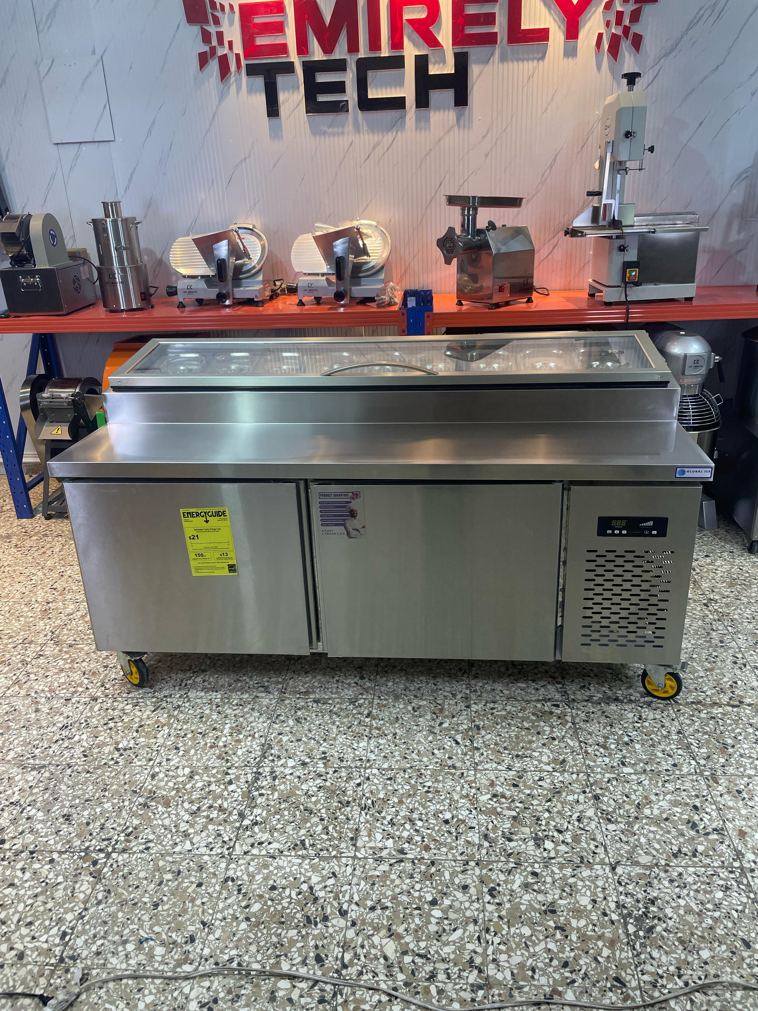 equipos profesionales - Mesa de preparar pizza con freezer 8